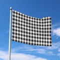 Black And White Gingham Pattern Print Polyester Flag