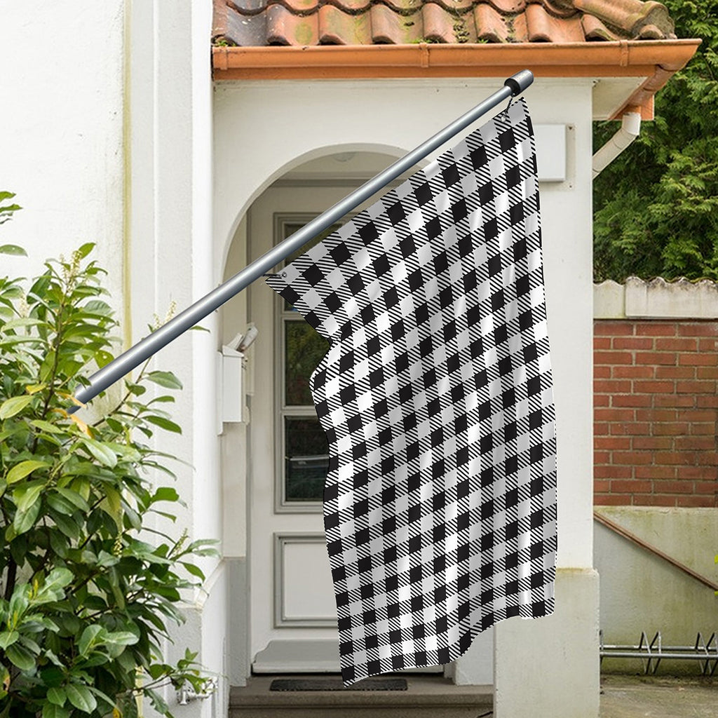 Black And White Gingham Pattern Print Polyester Flag