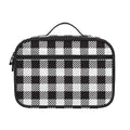 Black And White Gingham Pattern Print Portable Lunch Bag