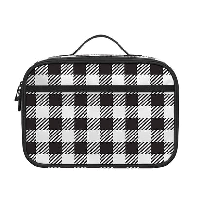 Black And White Gingham Pattern Print Portable Lunch Bag
