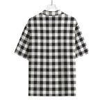 Black And White Gingham Pattern Print Rayon Hawaiian Shirt