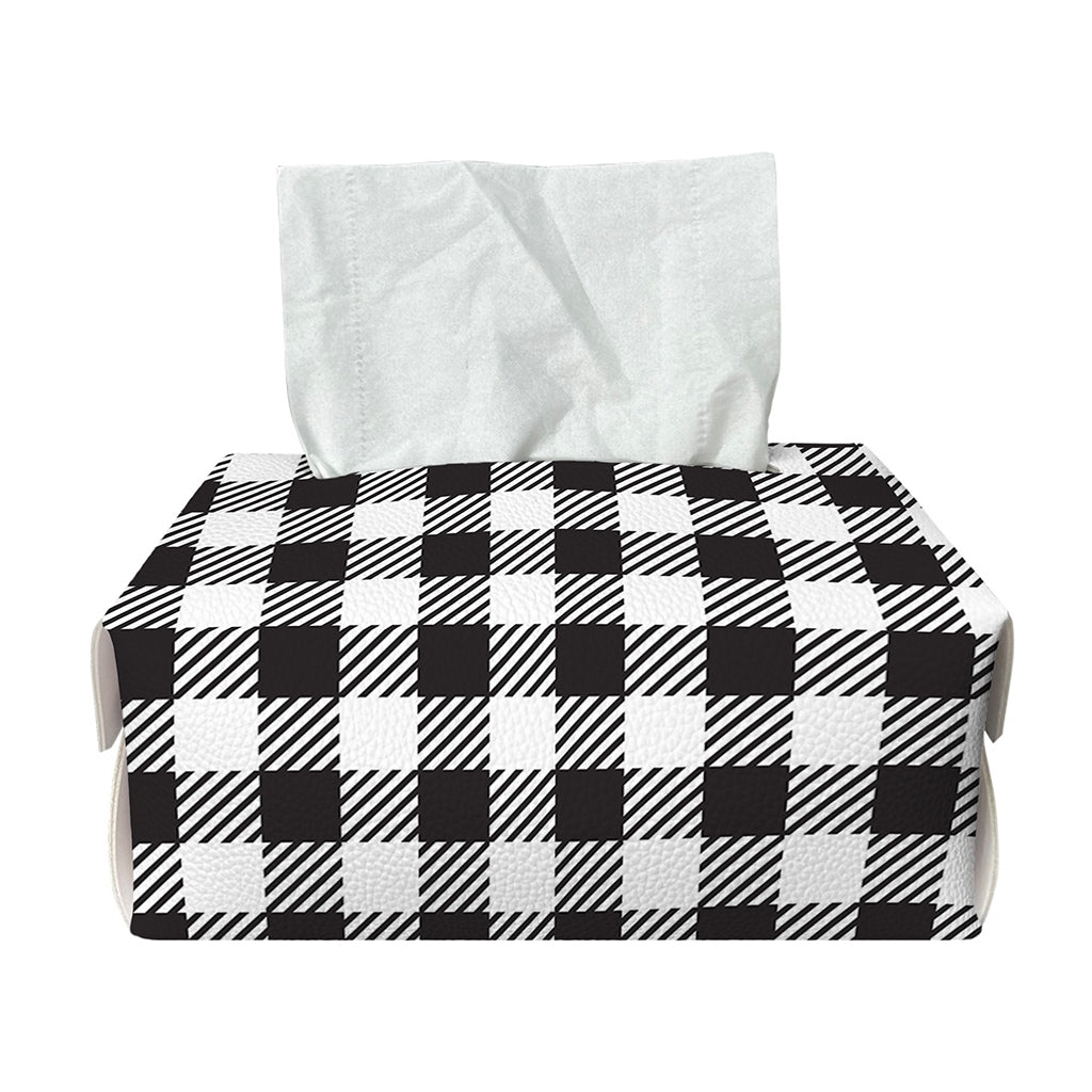 Black And White Gingham Pattern Print Rectangle Tissue Box Cover