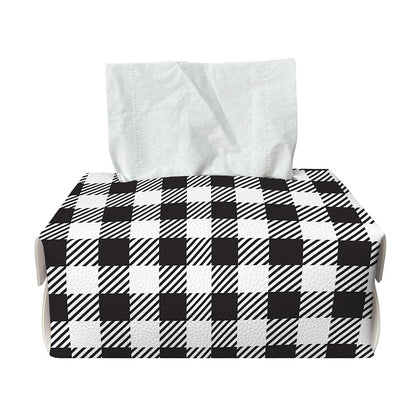 Black And White Gingham Pattern Print Rectangle Tissue Box Cover