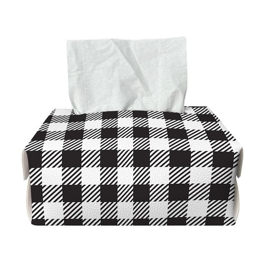 Black And White Gingham Pattern Print Rectangle Tissue Box Cover