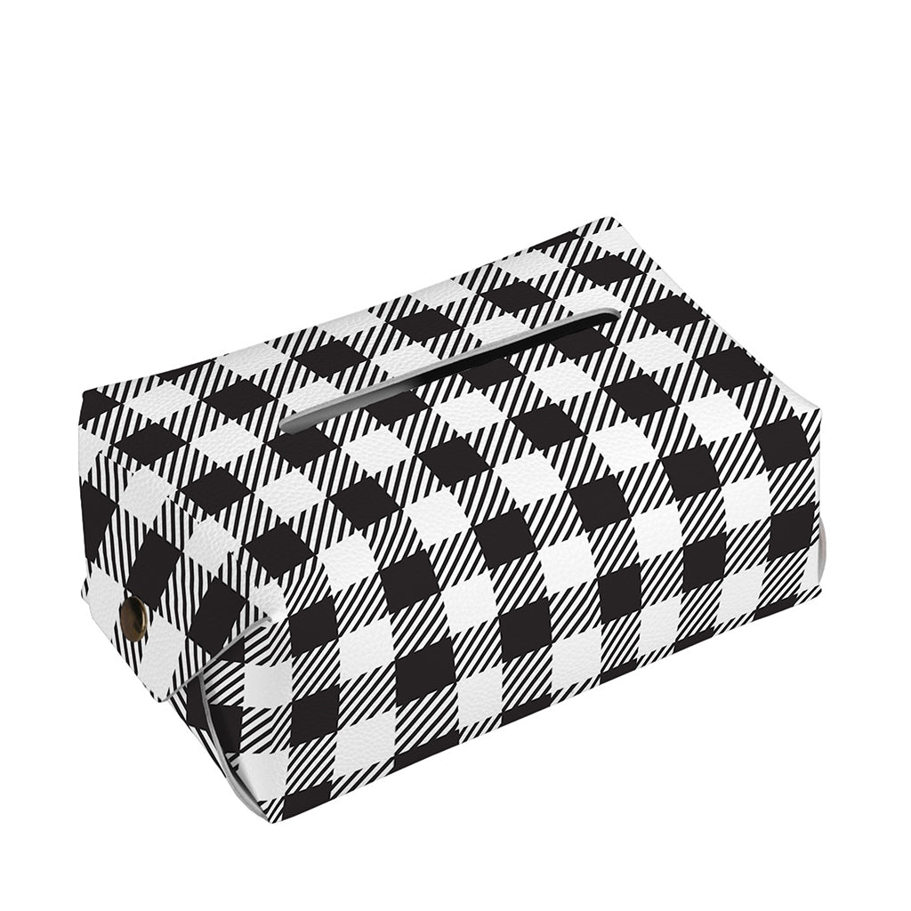 Black And White Gingham Pattern Print Rectangle Tissue Box Cover