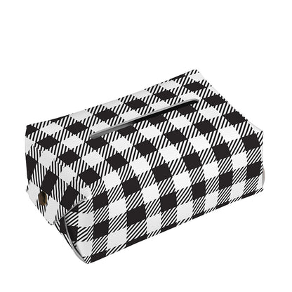 Black And White Gingham Pattern Print Rectangle Tissue Box Cover