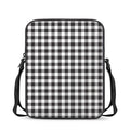 Black And White Gingham Pattern Print Rectangular Crossbody Bag