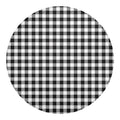 Black And White Gingham Pattern Print Round Blanket