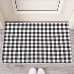 Black And White Gingham Pattern Print Rubber Doormat