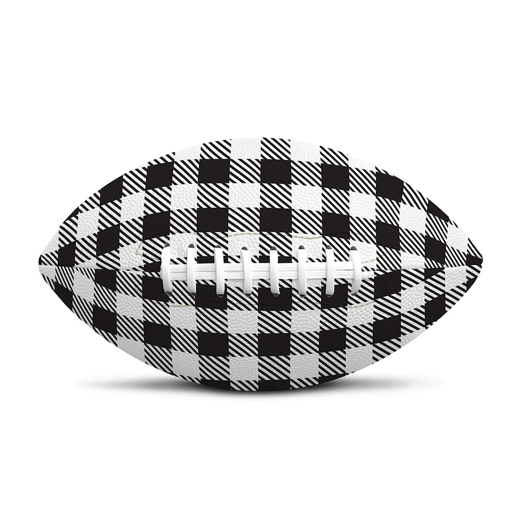 Black And White Gingham Pattern Print Rugby Ball