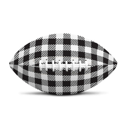 Black And White Gingham Pattern Print Rugby Ball