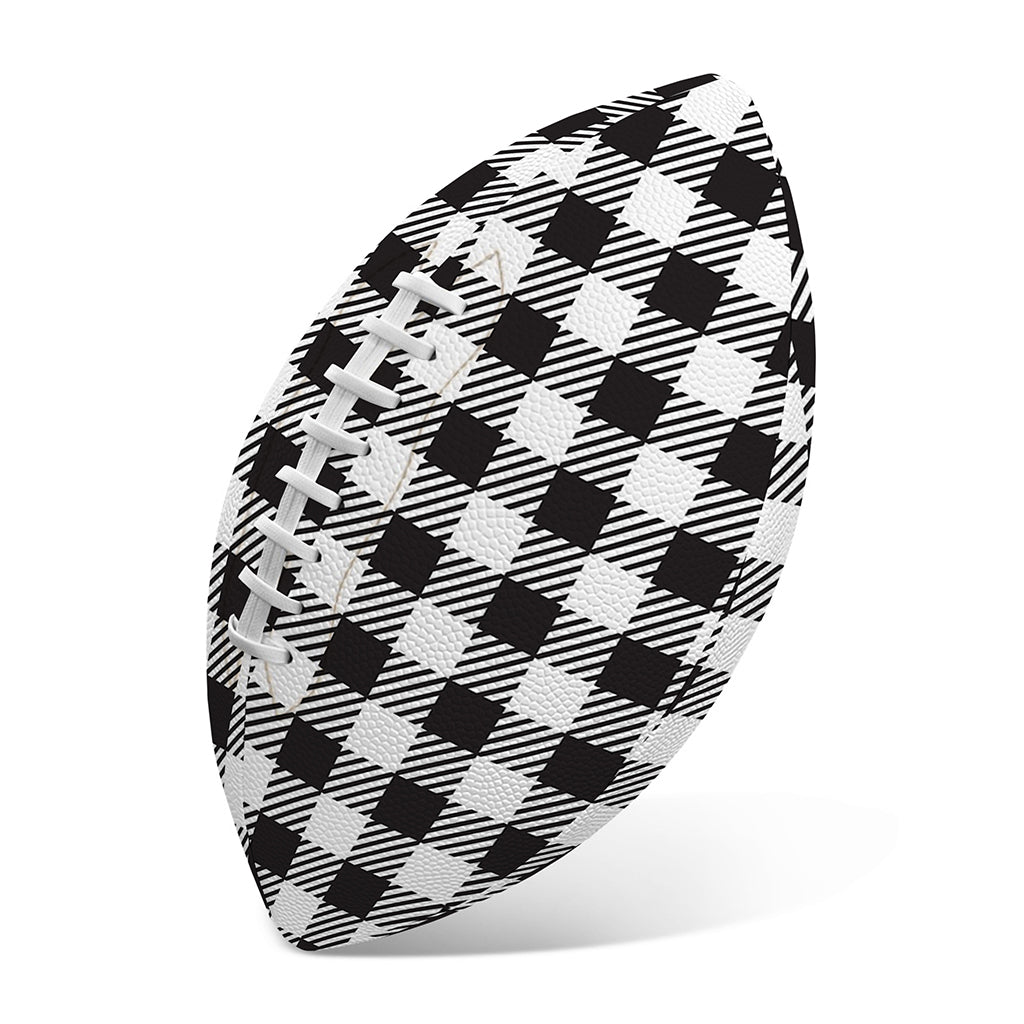 Black And White Gingham Pattern Print Rugby Ball