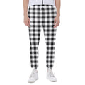 Black And White Gingham Pattern Print Joggers