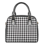 Black And White Gingham Pattern Print Shoulder Handbag