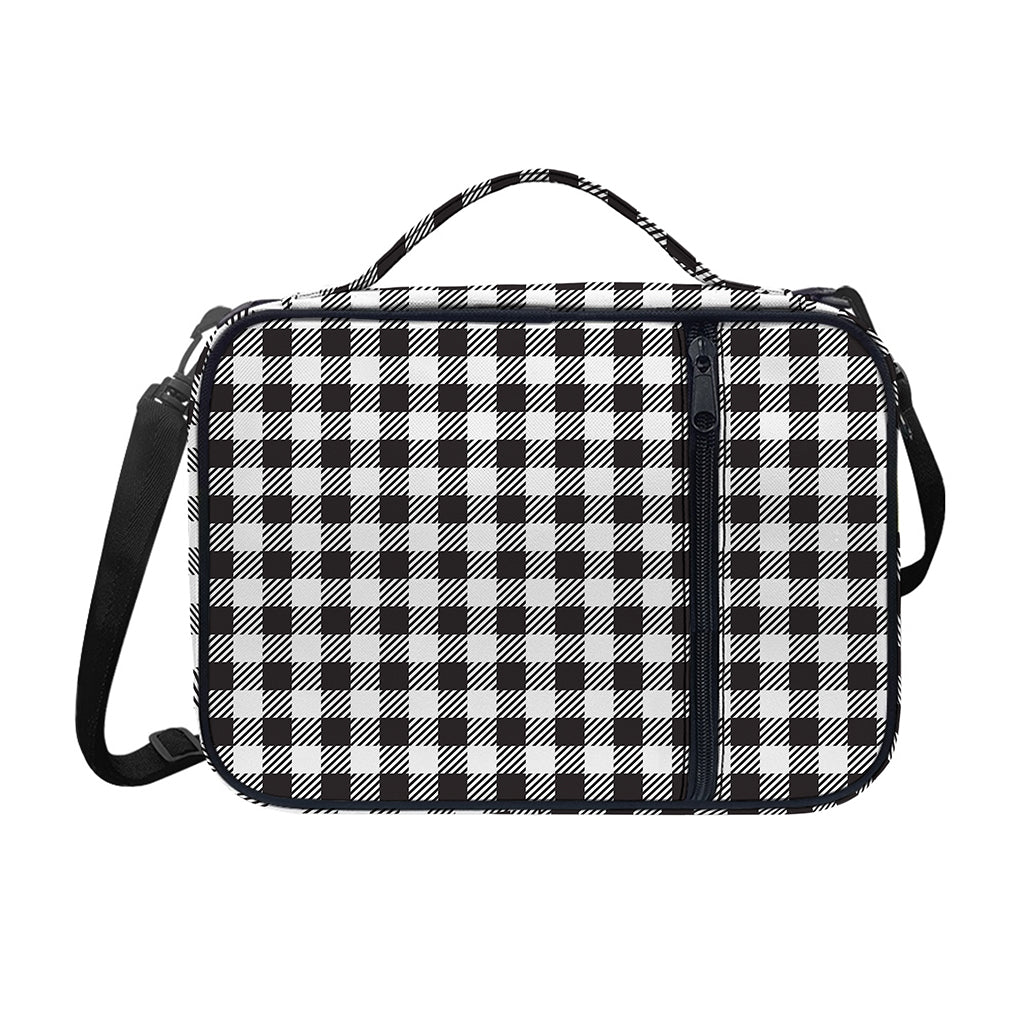 Black And White Gingham Pattern Print Shoulder Strap Bible Bag