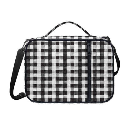 Black And White Gingham Pattern Print Shoulder Strap Bible Bag