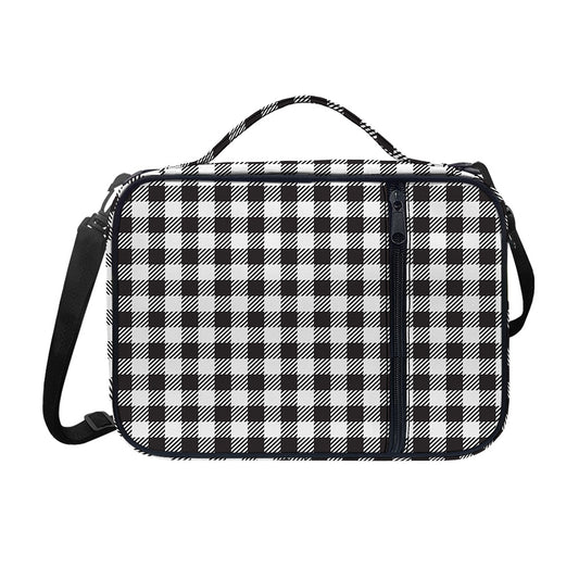 Black And White Gingham Pattern Print Shoulder Strap Bible Bag