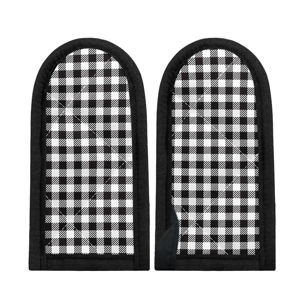 Black And White Gingham Pattern Print Skillet Handle Cover