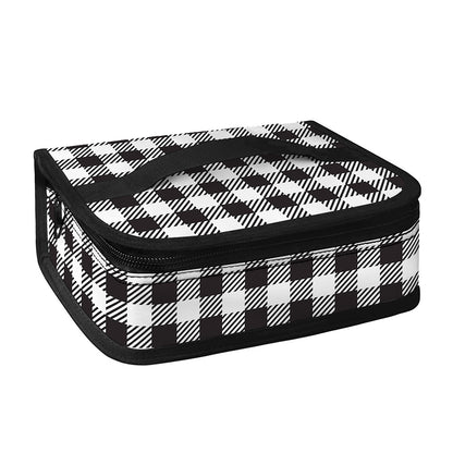 Black And White Gingham Pattern Print Small Lunch Bag