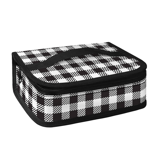 Black And White Gingham Pattern Print Small Lunch Bag