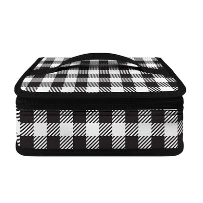 Black And White Gingham Pattern Print Small Lunch Bag