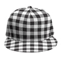 Black And White Gingham Pattern Print Snapback Cap