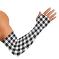 Black And White Gingham Pattern Print Sun Protection Arm Sleeves