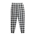 Black And White Gingham Pattern Print Sweatpants