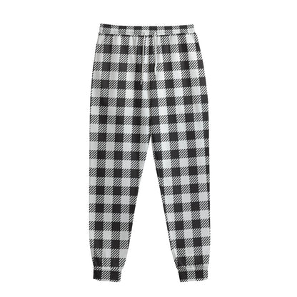 Black And White Gingham Pattern Print Sweatpants
