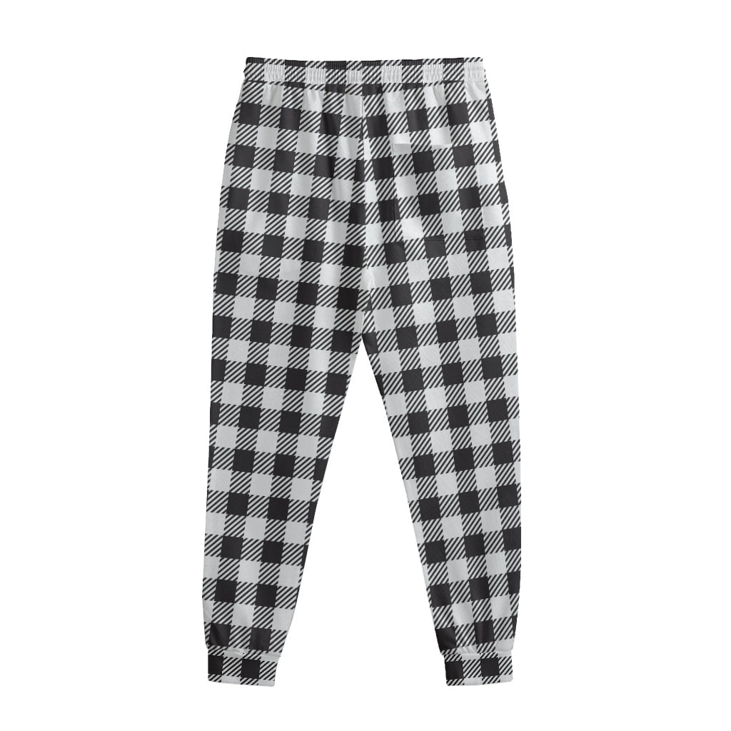 Black And White Gingham Pattern Print Sweatpants