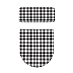 Black And White Gingham Pattern Print Toilet Lid And Tank Cover Set