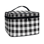 Black And White Gingham Pattern Print Travel Makeup Bag