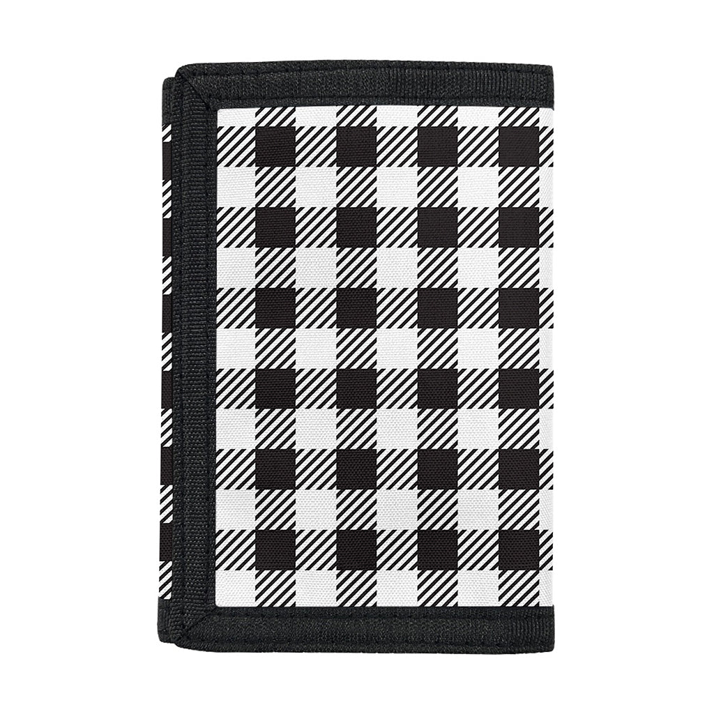 Black And White Gingham Pattern Print Trifold Wallet