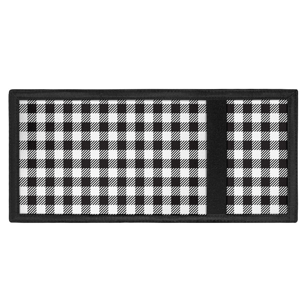 Black And White Gingham Pattern Print Trifold Wallet