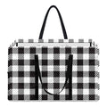 Black And White Gingham Pattern Print Utility Tote Bag
