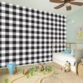 Black And White Gingham Pattern Print Wall Sticker