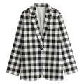 Black And White Gingham Pattern Print Women's Blazer