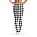 Black And White Gingham Pattern Print Women's Leggings