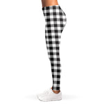 Black And White Gingham Pattern Print Women's Leggings