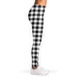 Black And White Gingham Pattern Print Women's Leggings