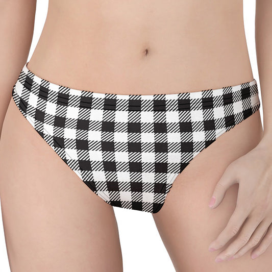 Black And White Gingham Pattern Print Women's Thong