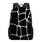 Black And White Giraffe Pattern Print 17 Inch Backpack