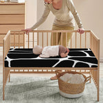 Black And White Giraffe Pattern Print Baby Crib Sheet