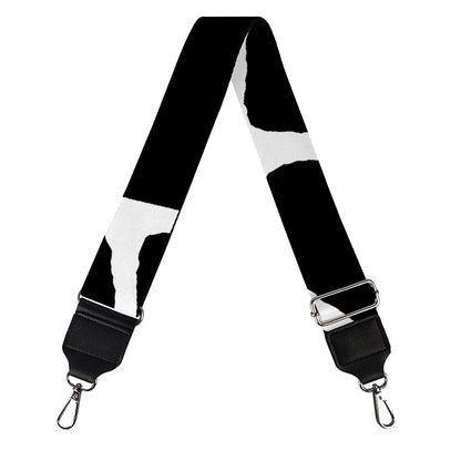 Black And White Giraffe Pattern Print Bag Strap