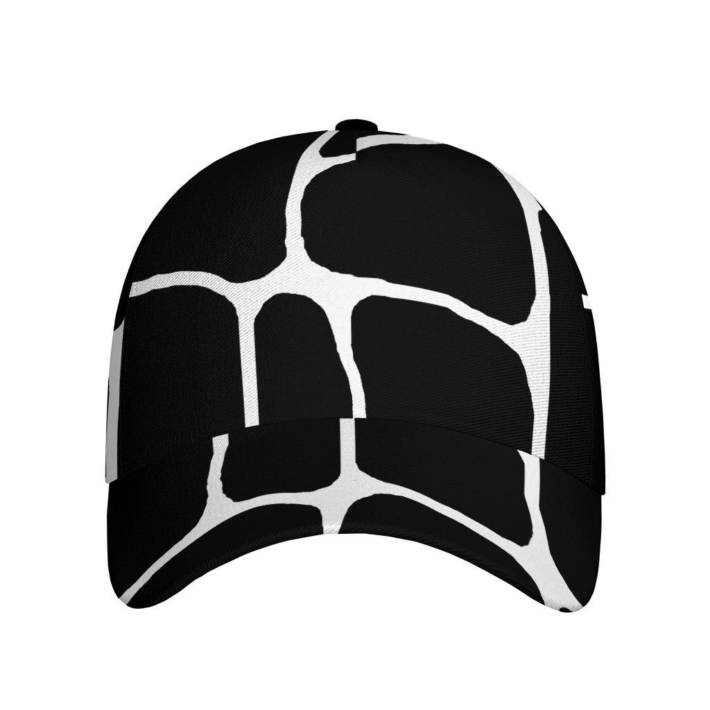 Black And White Giraffe Pattern Print Baseball Cap