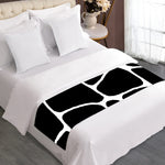 Black And White Giraffe Pattern Print Bed Runner