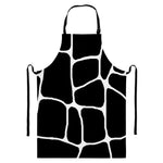 Black And White Giraffe Pattern Print Bib Apron With Pocket