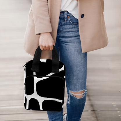 Black And White Giraffe Pattern Print Bible Tote Bag