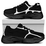 Black And White Giraffe Pattern Print Black Chunky Shoes