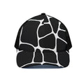 Black And White Giraffe Pattern Print Black Mesh Trucker Hat